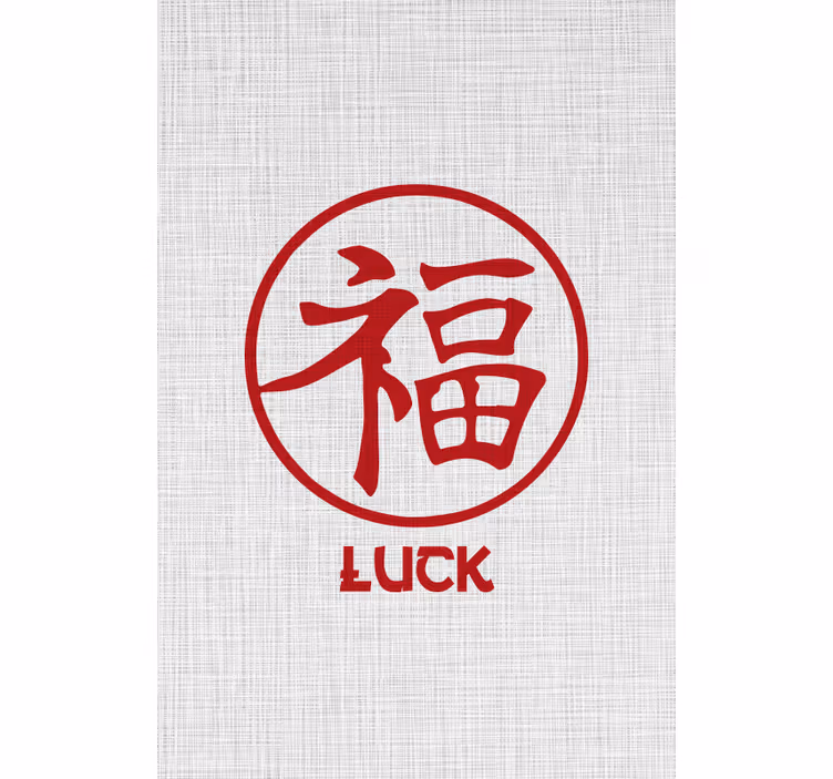 Toile fenêtre avec phrase symbole de chance en rouge - TenStickers