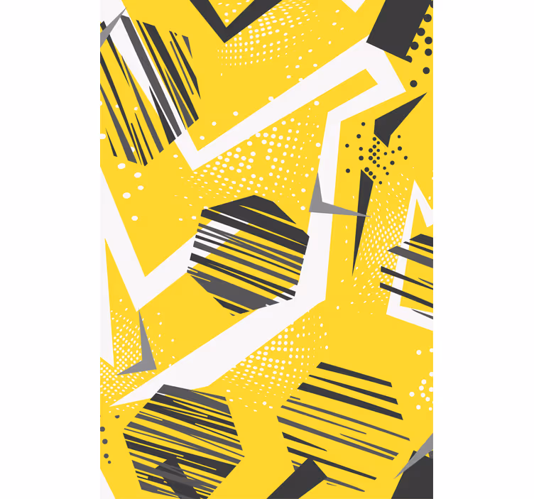Toile fenêtre moderne géométrie dynamique jaune - TenStickers