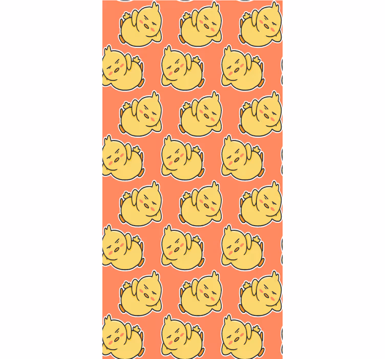 Toile fenêtre animaux personnages de poussins jaunes - TenStickers