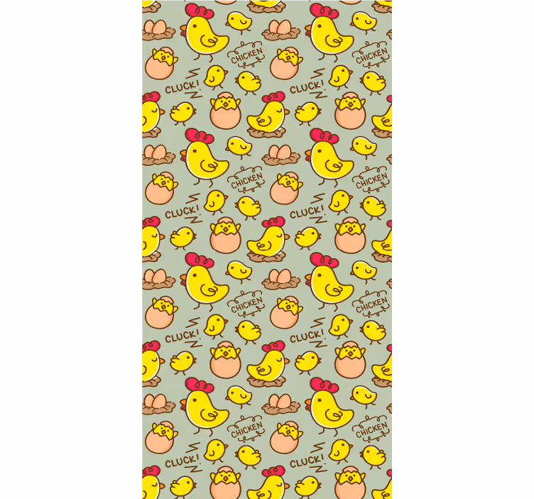 Toile fenêtre animaux motif de poulets charmants - TenStickers