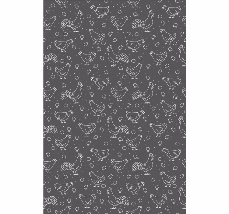 Toile fenêtre animaux poulets et œufs - TenStickers