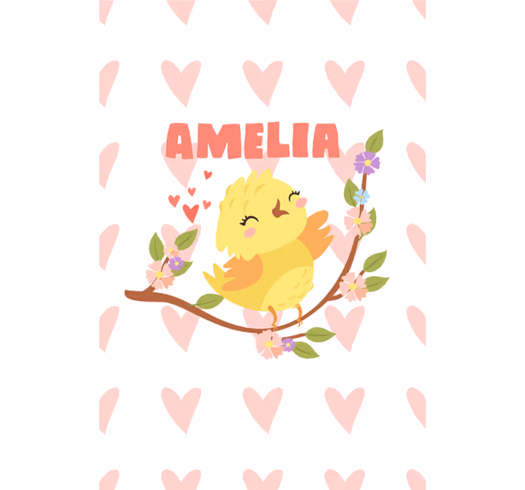 Toile fenêtre personnalisé conception d'oiseau mignon - TenStickers