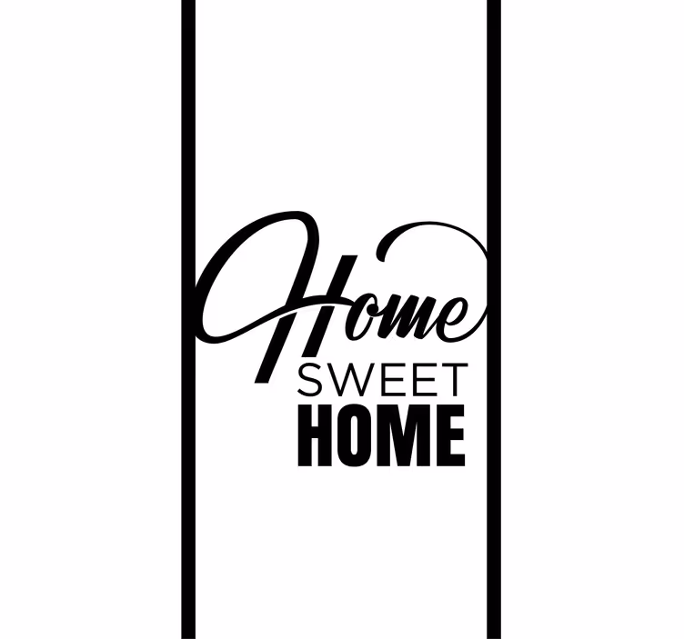 Toile fenêtre avec phrase douce maison en noir et blanc - TenStickers
