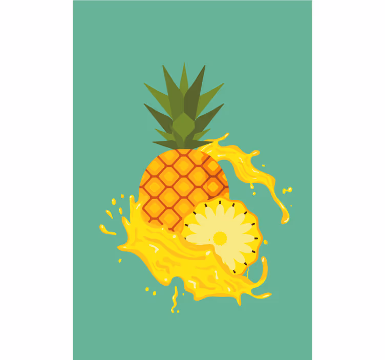 Toile fenêtre fruits et légumes éclaboussures d'ananas - TenStickers