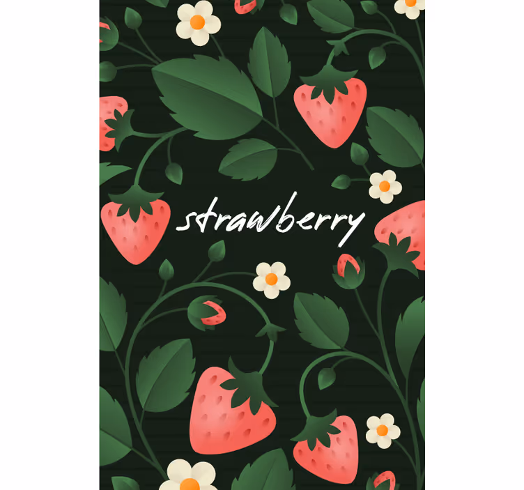 Toile fenêtre fruits et légumes motif floral de fraise - TenStickers