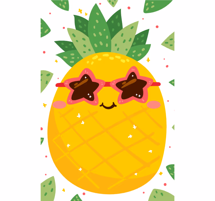 Stores ananas avec des lunettes de soleil roses - TenStickers