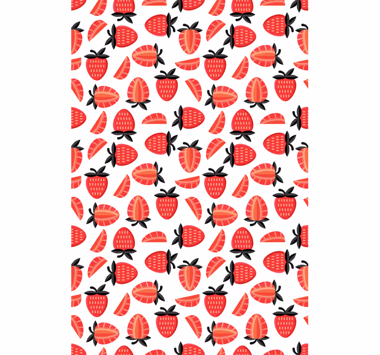 Toile fenêtre fruits et légumes motif de tranche de fraise - TenStickers