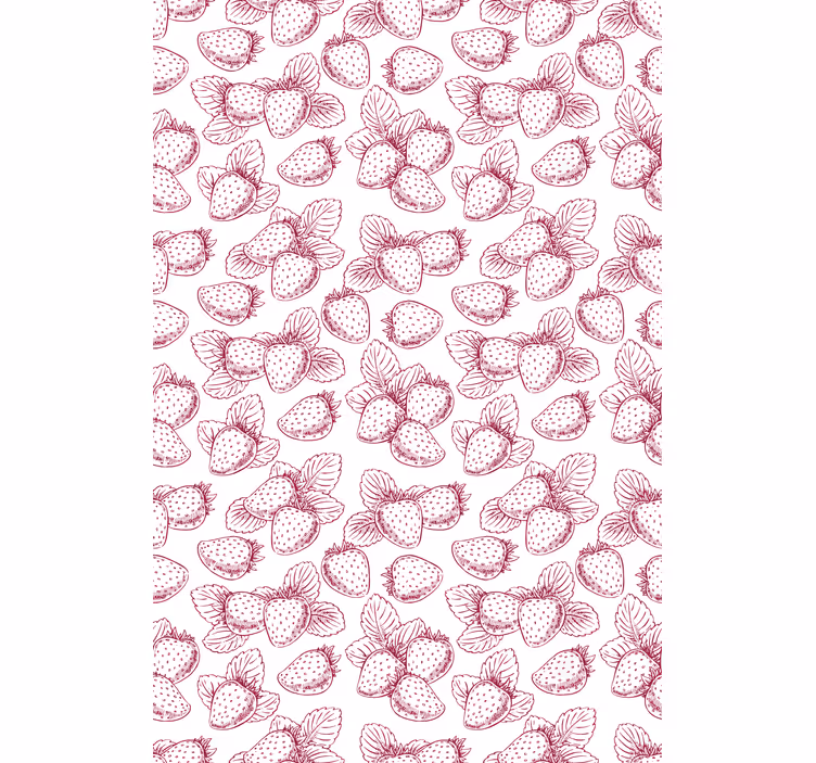 Toile fenêtre fruits et légumes motif rouge fraise - TenStickers