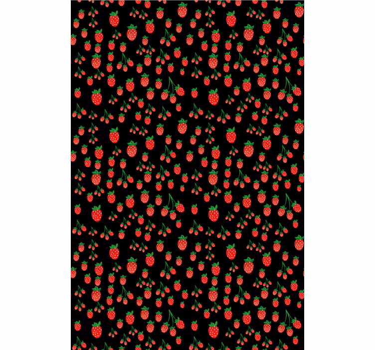 Toile fenêtre fruits et légumes motifs de fraises vibrants - TenStickers