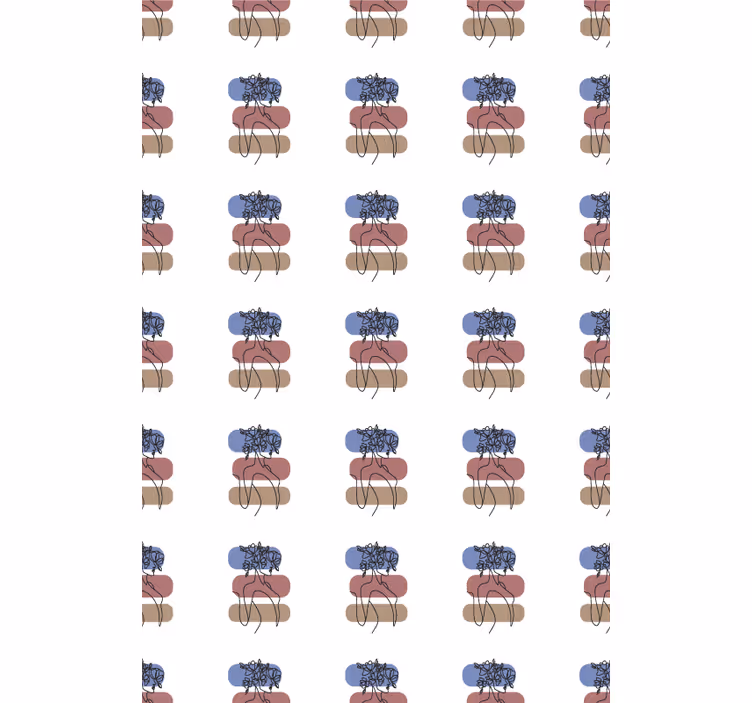 Toile fenêtre fleur conception géométrique de femme - TenStickers