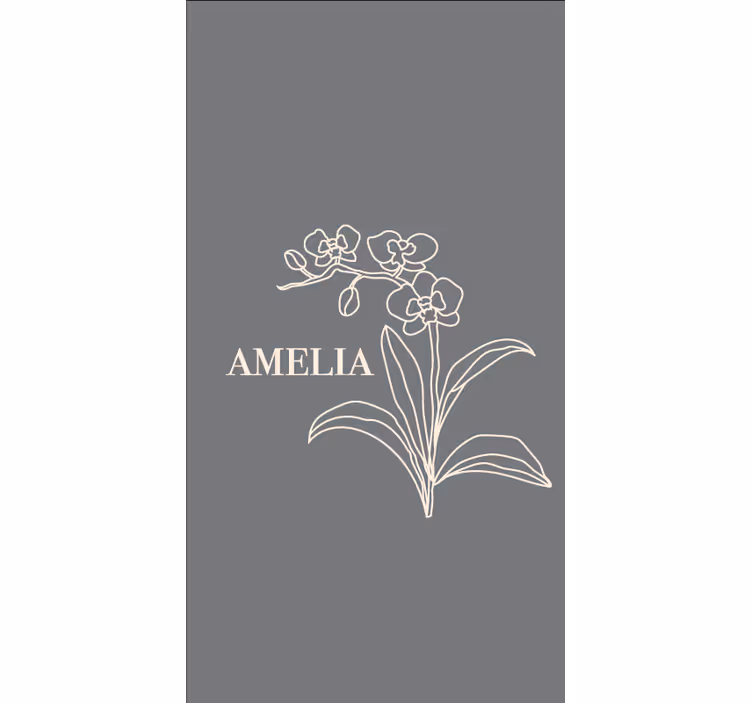 Stores fleurs Joli dessin au trait orchidée avec branche - TenStickers