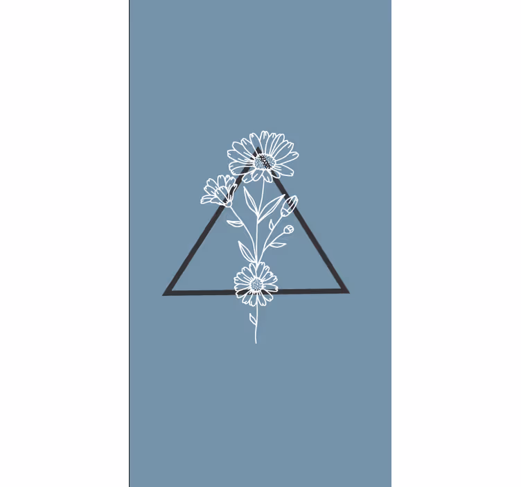 Stores fleurs Bleu clair et triangle - TenStickers