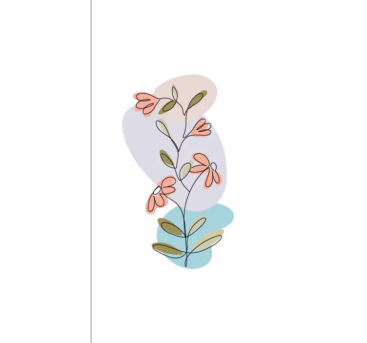 Toile fenêtre fleurs et plantes charmantes tiges florales - TenStickers