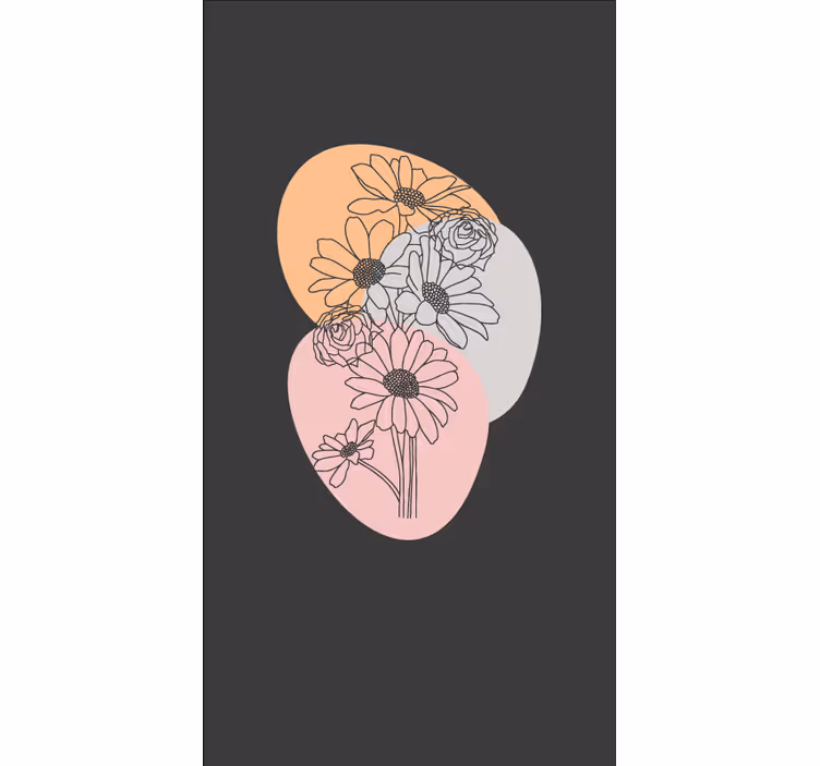 Toile fenêtre fleurs et plantes motifs abstraits - TenStickers