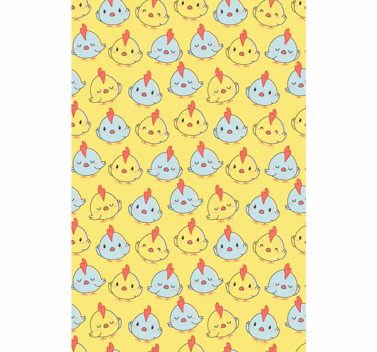 Toile fenêtre animaux motif de poussin joyeux - TenStickers