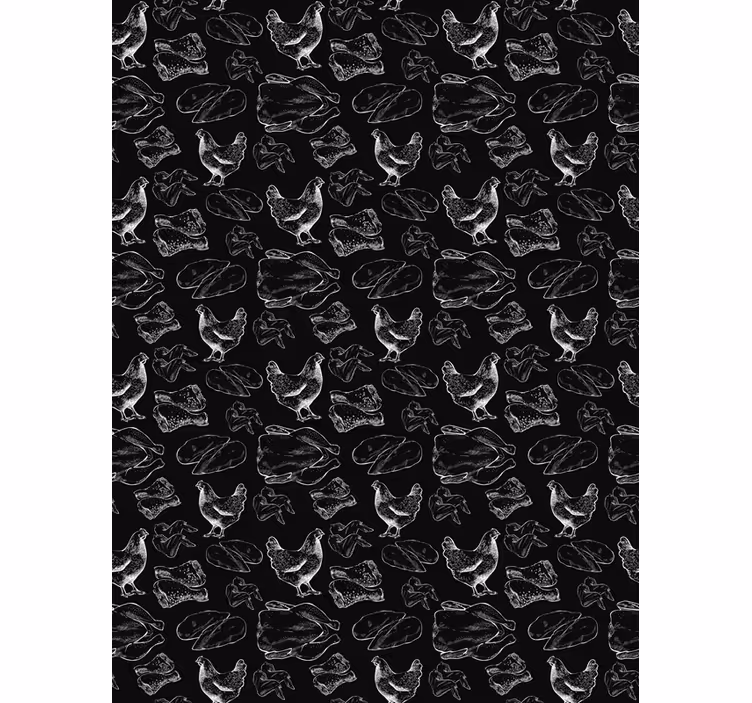 Toile fenêtre original poulets et viande - TenStickers
