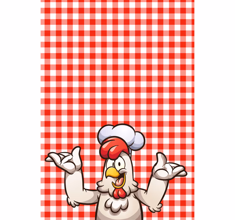 Toile fenêtre animaux personnage du chef coq - TenStickers