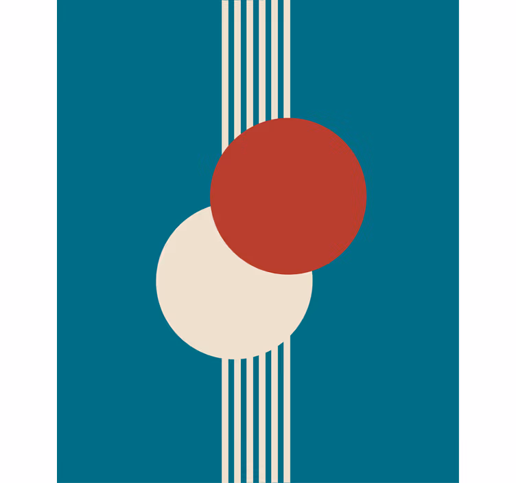 Toile fenêtre moderne composition de cercle géométrique - TenStickers