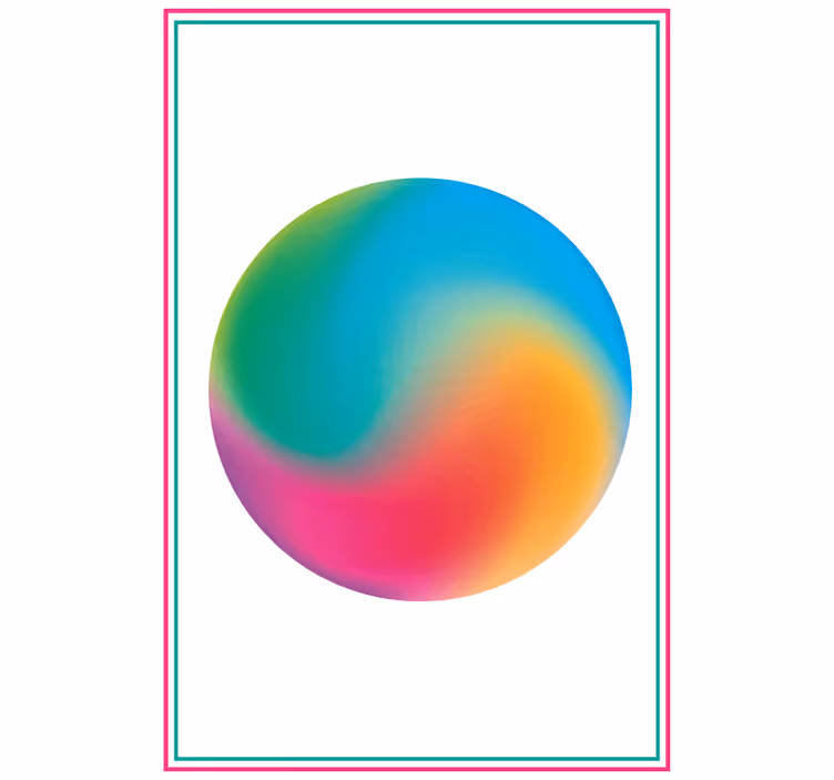 Toile fenêtre original sphère colorée abstraite - TenStickers