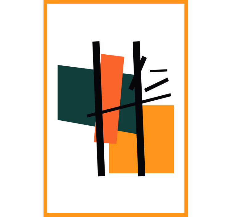Toile fenêtre moderne composition de blocs géométriques - TenStickers