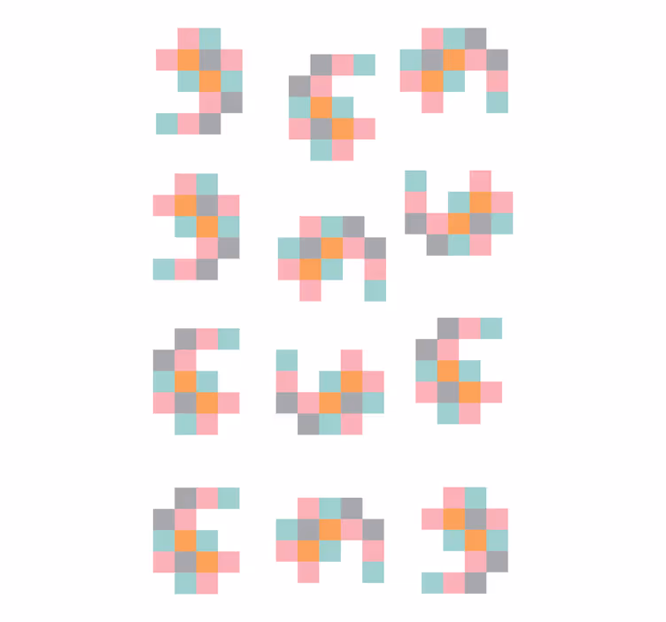 Toile fenêtre original motifs géométriques pixelisés - TenStickers