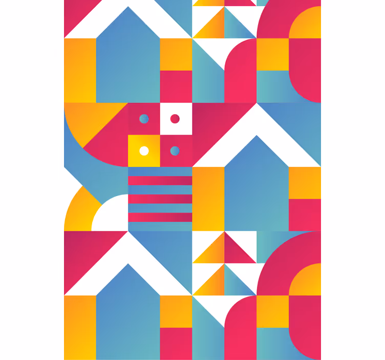 Toile fenêtre moderne motifs géométriques urbains - TenStickers