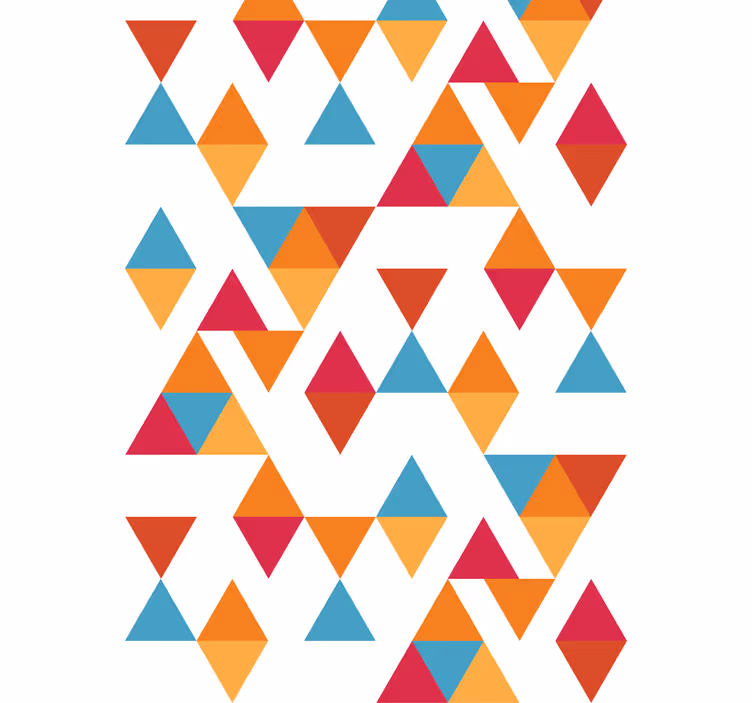 Toile fenêtre moderne triangle géométrique coloré - TenStickers