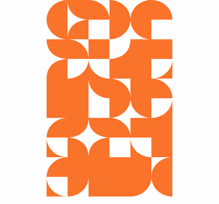 Toile fenêtre moderne motifs géométriques orange - TenStickers
