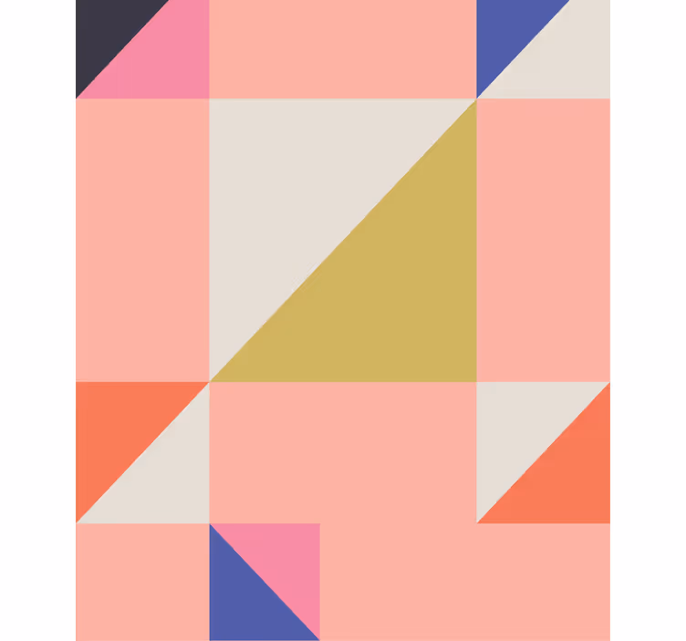 Toile fenêtre rustique blocs de couleurs géométriques - TenStickers