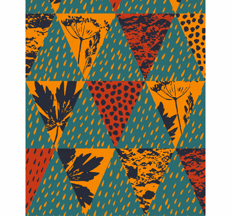 Toile fenêtre moderne motif floral géométrique - TenStickers