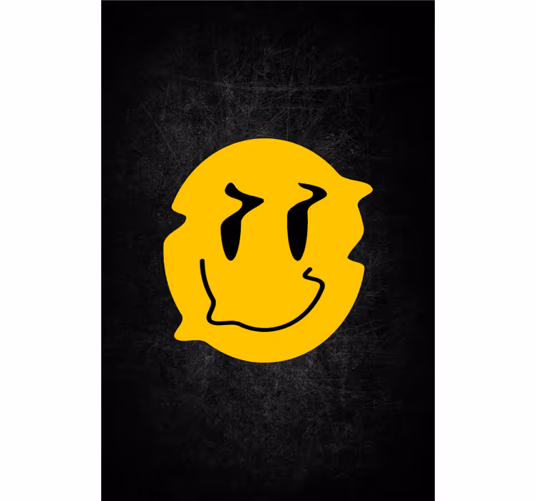 Toile fenêtre geek conception de visage souriant - TenStickers