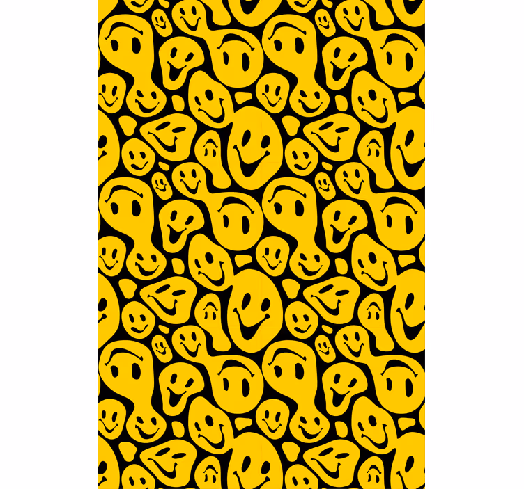 Stores originaux Visages souriants noirs et jaunes - TenStickers