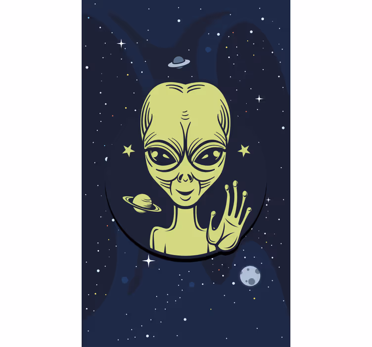 Toile fenêtre geek extraterrestre dans l'espace - TenStickers