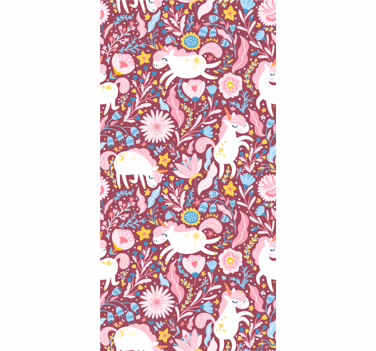 Toile fenêtre original motifs de licorne colorés - TenStickers