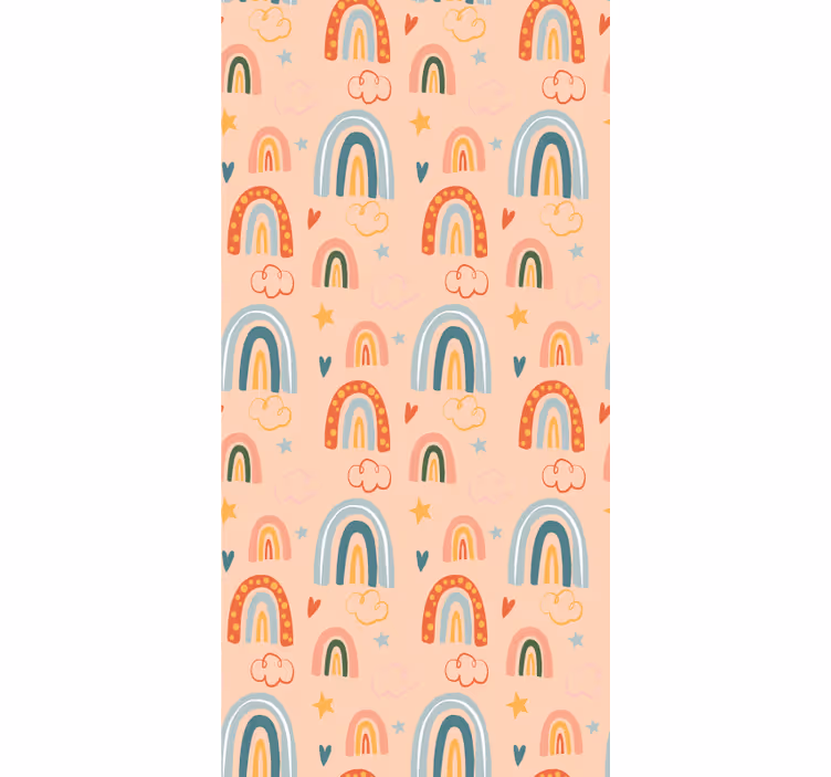 Toile fenêtre chambre enfant motif arc-en-ciel délice - TenStickers