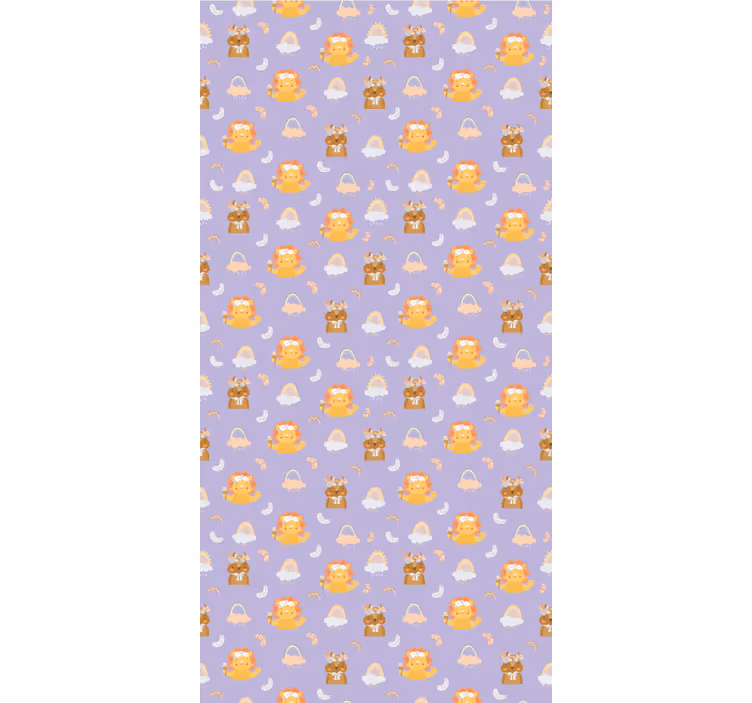 Toile fenêtre chambre enfant bébés animaux et arcs-en-ciel - TenStickers