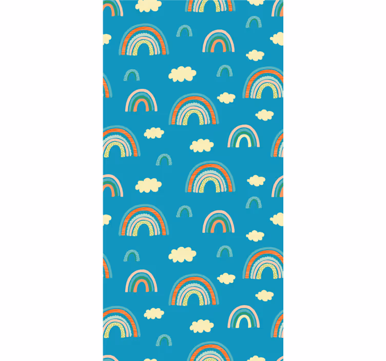 Toile fenêtre chambre enfant motif arc-en-ciel vivant - TenStickers