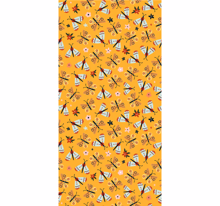Toile fenêtre papillon conception traditionnelle jaune - TenStickers