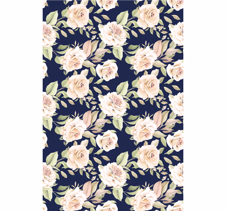 Toile fenêtre fleurs et plantes motif rose floral - TenStickers