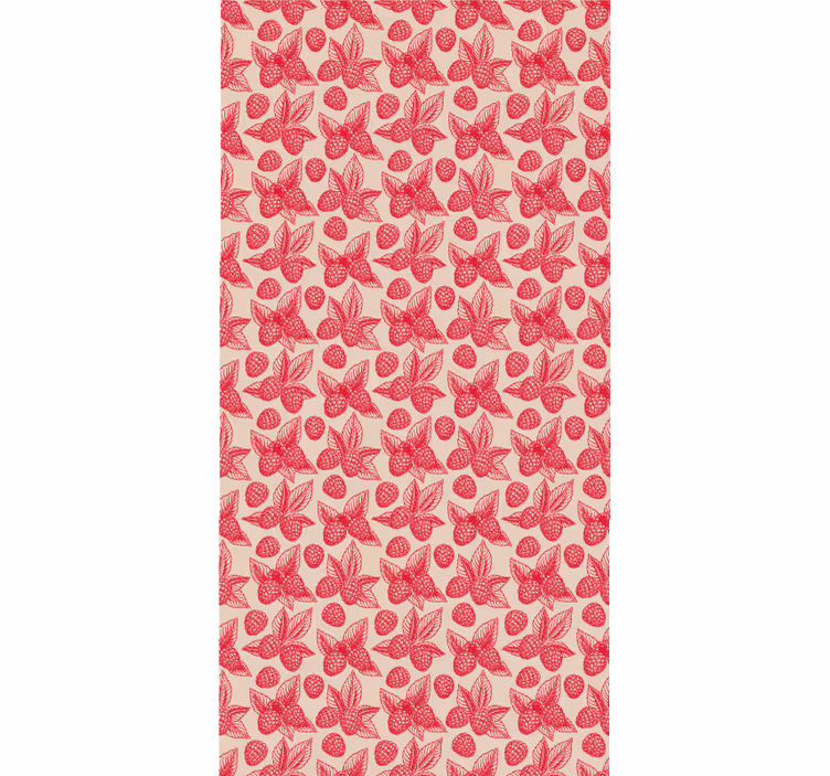 Toile fenêtre fruits et légumes motif feuilles framboise - TenStickers