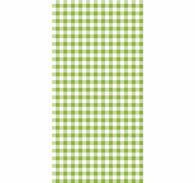 Toile fenêtre cuisine motif à carreaux verts - TenStickers
