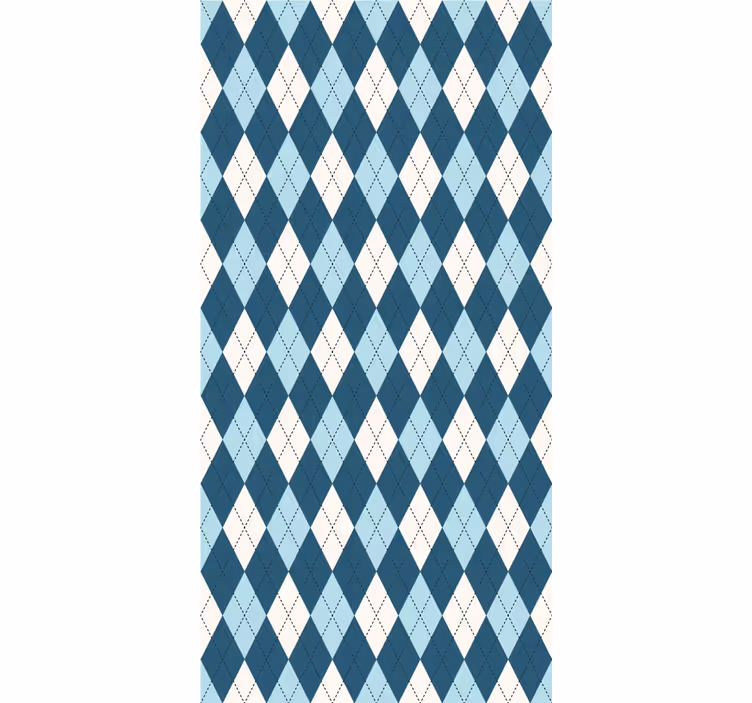 Toile fenêtre moderne motif diamant bleu - TenStickers
