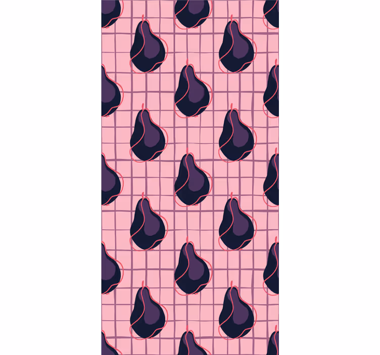 Toile fenêtre fruits et légumes motifs de poires stylisées - TenStickers