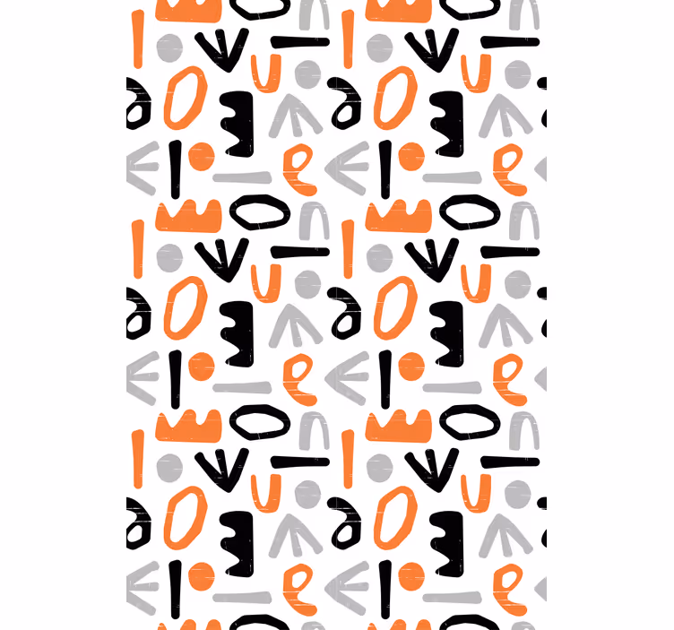 Toile fenêtre avec phrase lettres géométriques - TenStickers