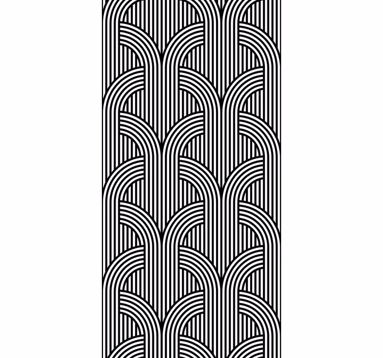 Toile fenêtre moderne motif d'arc géométrique - TenStickers