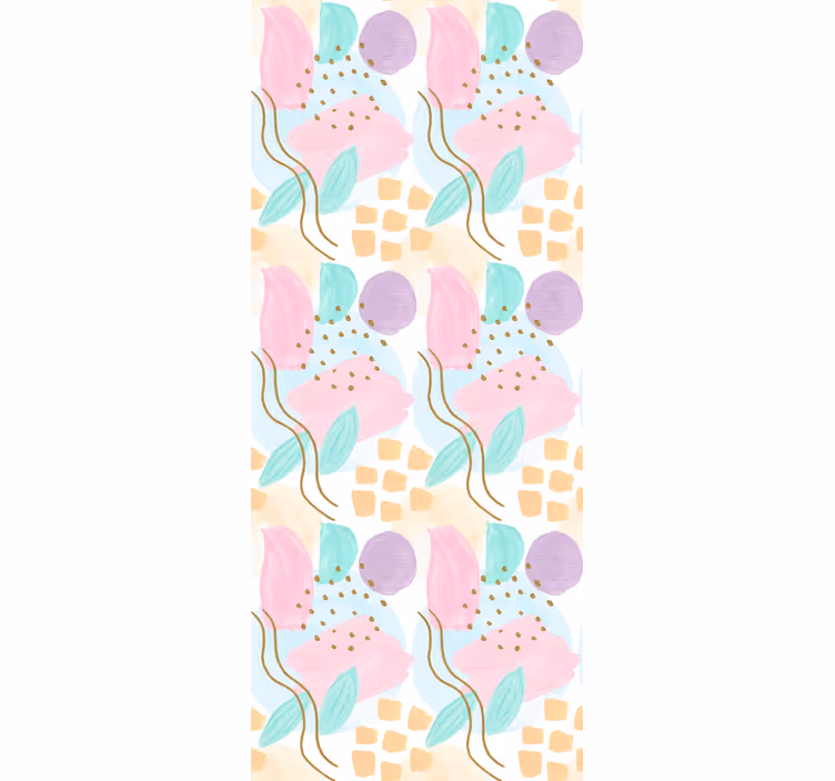Toile fenêtre moderne motifs floraux abstraits - TenStickers