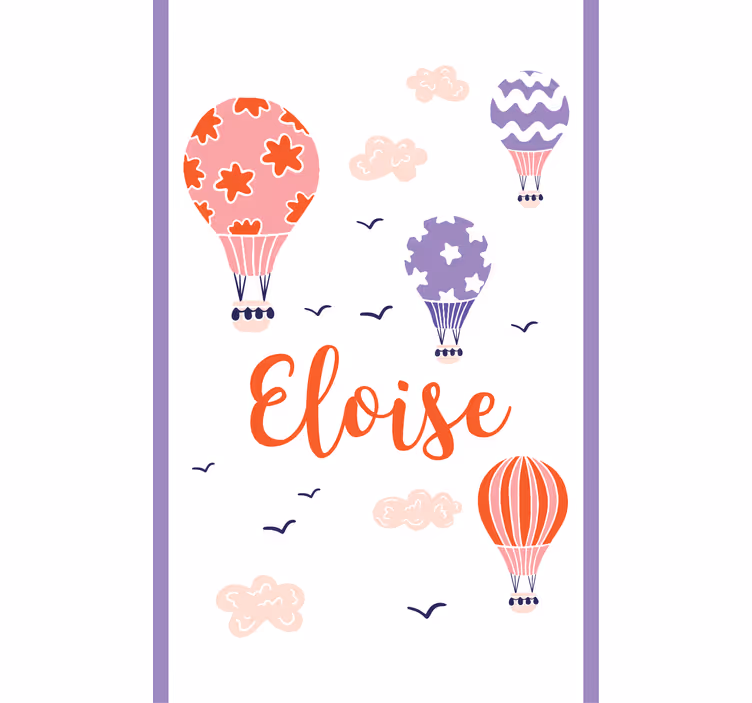 Toile fenêtre chambre enfant montgolfières personnalisées - TenStickers