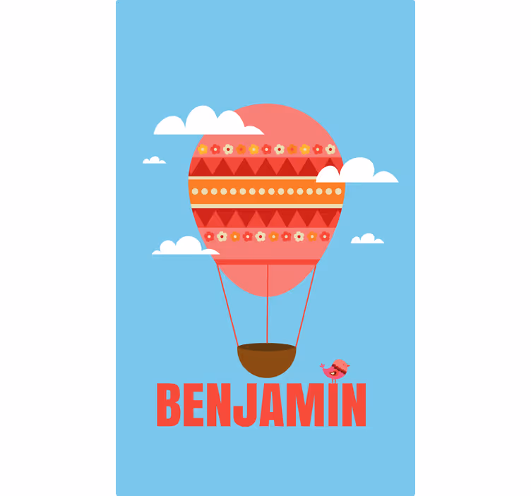 Toile fenêtre chambre enfant ballon dirigeable personnalisé - TenStickers