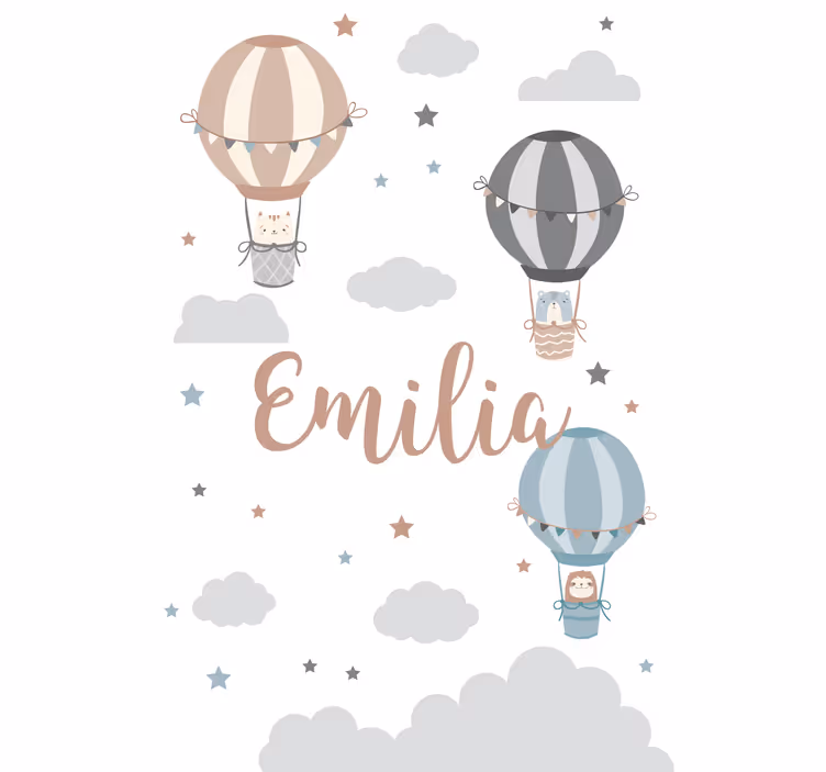 Stores avec des dessins Ballons et nuages de couleur pastel - TenStickers