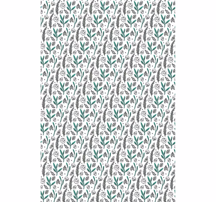 Toile fenêtre fleurs et plantes motif floral subtil - TenStickers